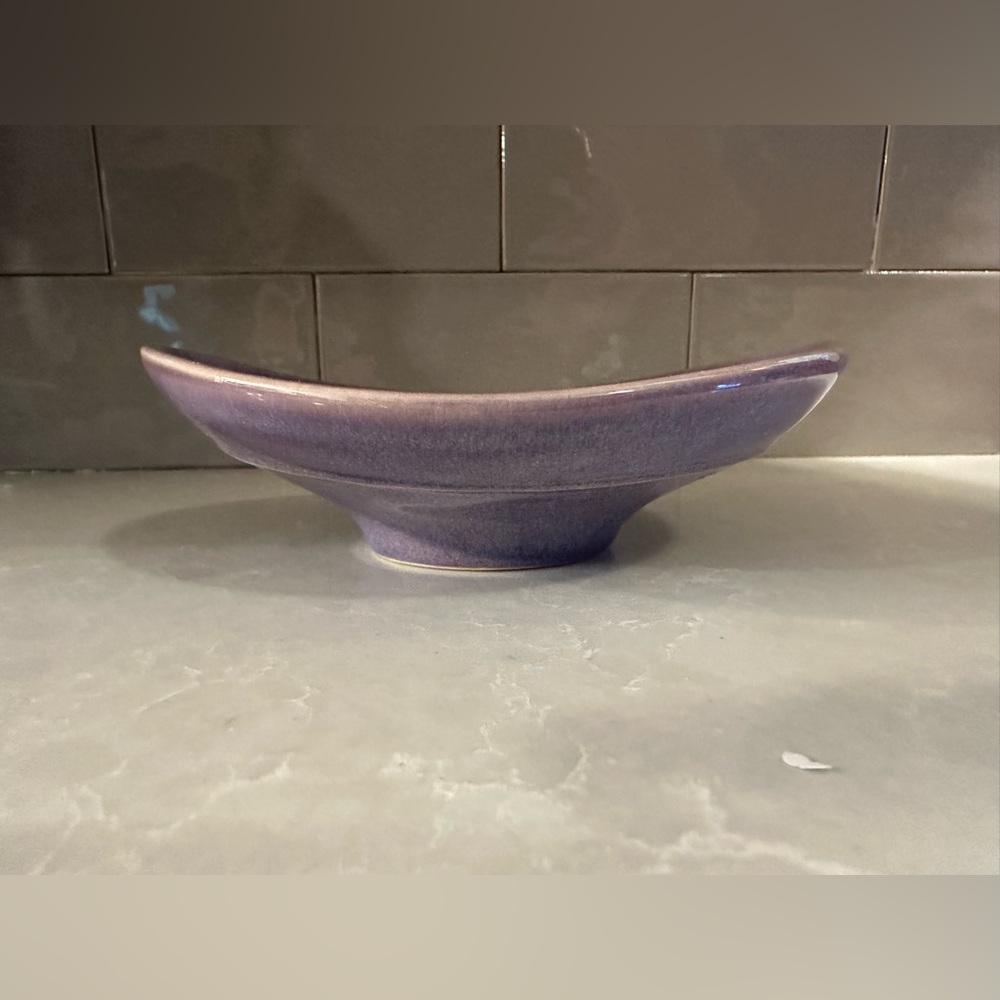 PartyLite Unwind Pillar Candle Holder P8576, 6.5 inch Mauve/Light Purple Retired